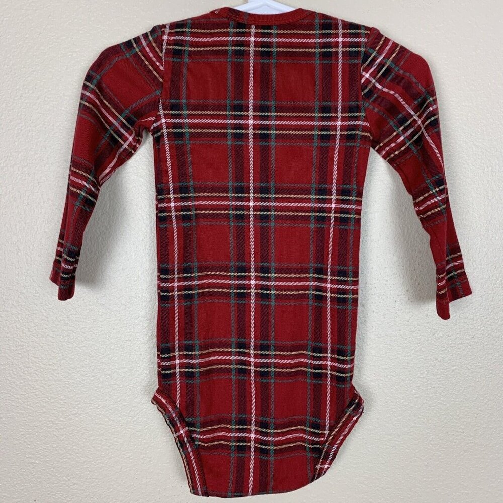 Carter’s Long Sleeve Bodysuit Red Plaid Tartan Holiday Christmas Baby 12 Months - Picture 3 of 10